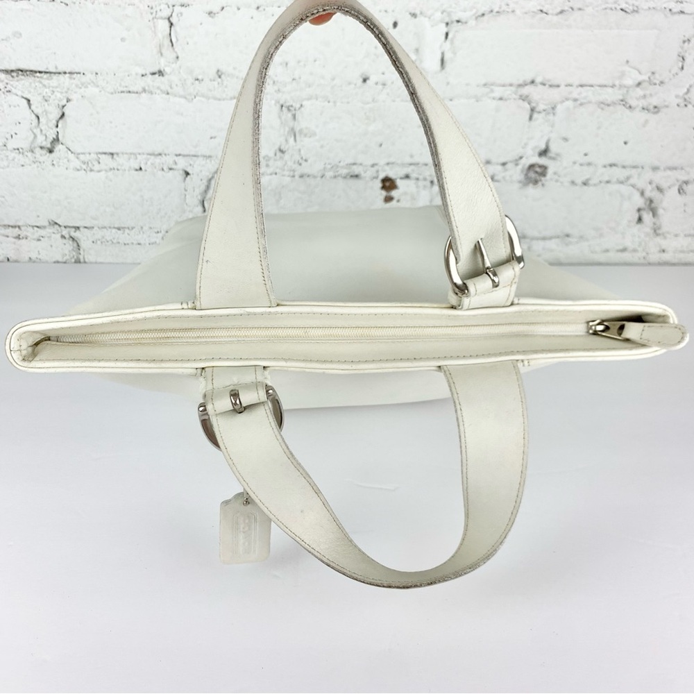 Coach Vintage Waverly White Leather Satchel Handbag Purse 4133 - Picture 7 of 10